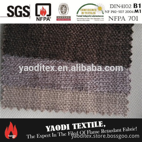 Wholesale 100% polyester flame retardant linen look fabric for sofa